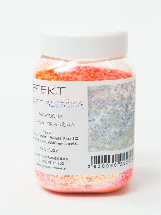 EFFECT GLITTER Rainbow neon orange 200 g