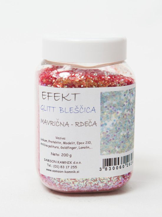 EFFECT GLITTER Rainbow red 200 g