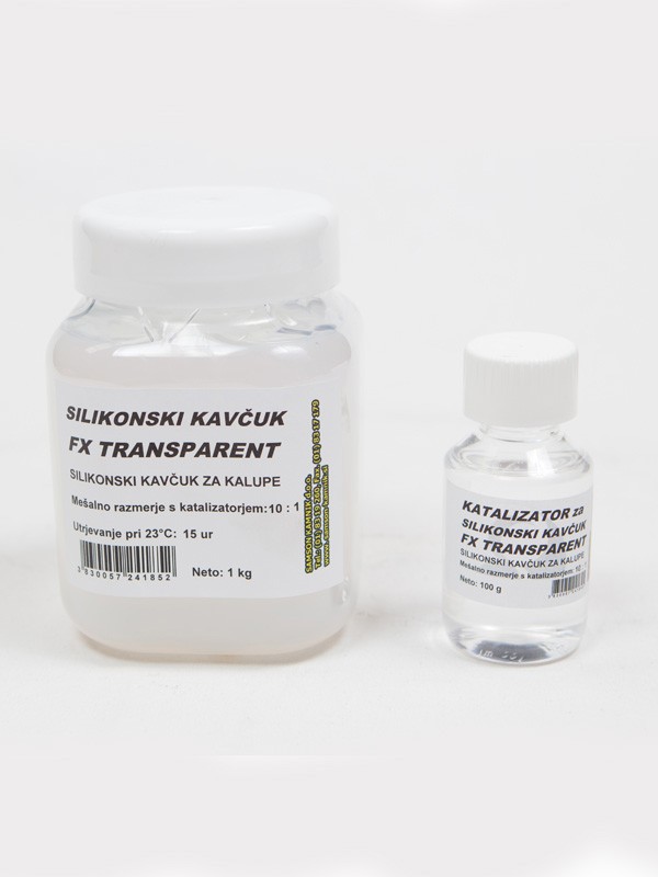 SILIKONSKI KAVČUK FX TRANSPARENT   1000 g + KATALIZATOR  100 g