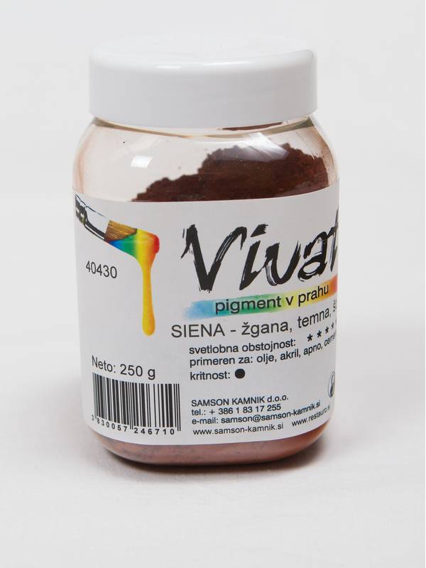 VIVAT pigment Naravna zemlja Siena žgana temna št. 3 250g