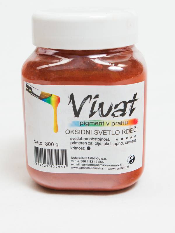 VIVAT oksidni / anorganski pigment Oksidni svetlo rdeč 800 g