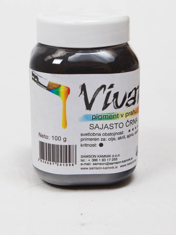VIVAT pigment oksidni / anorganski sajasto črn 100g