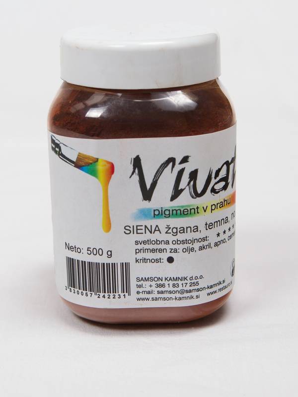 VIVAT pigment Naravna zemlja Siena žgana temna št. 3 500g