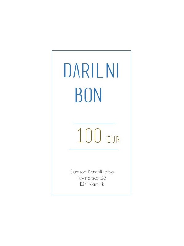 DARILNI BON za nakup v prodajalni v Kamniku 100  EUR