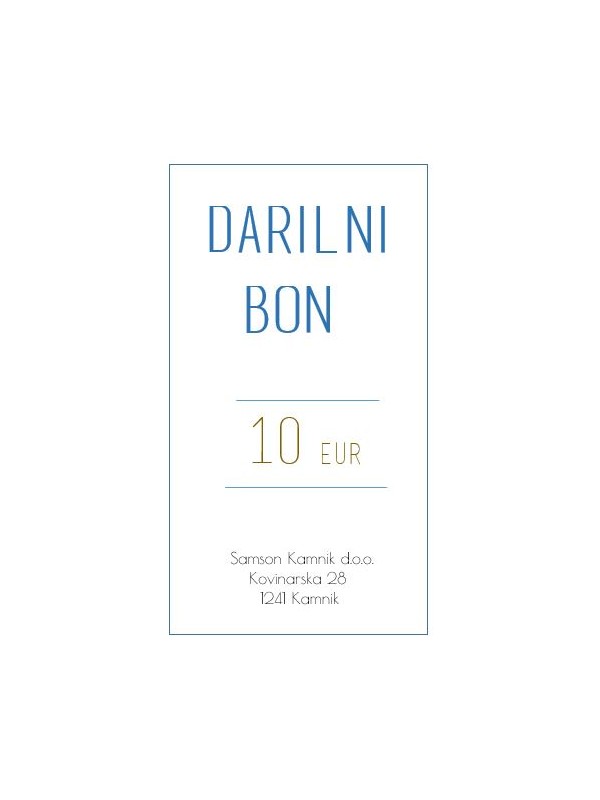 DARILNI BON za nakup v prodajalni v Kamniku 10 EUR